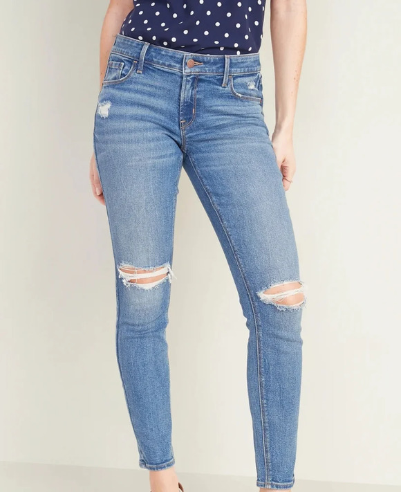 Old Navy Rockstar Mr.Rock Suzie Distressed Mid Rise Skinny Jeans Size Women's 4 - Picture 1 of 11